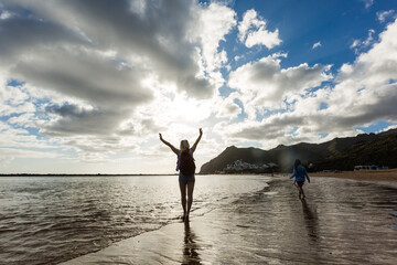 Beach scene. Playa Teresitas. Tenerife, Canaries