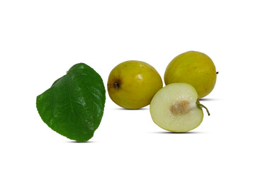Jujube, Indian jujube monkey apple, green balls pile was similar to green apple on white background