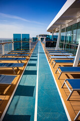 Cruise ship chairs on  upper deck