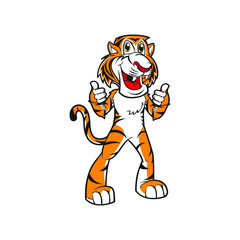Naklejka premium Tiger Cartoon Character mascot