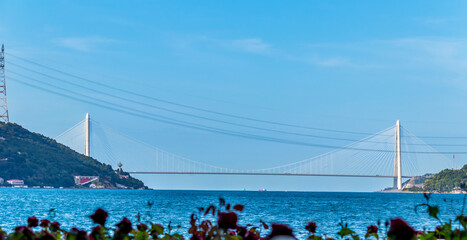 panoramic view of beautiful  sea with bridge