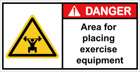 Obraz premium space for exercise equipment exercise floor.Danger sign.