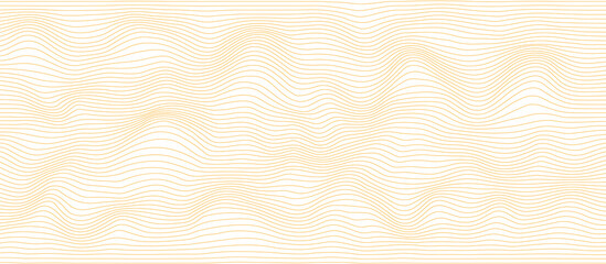 background with abstract gold colored vector wave lines pattern
