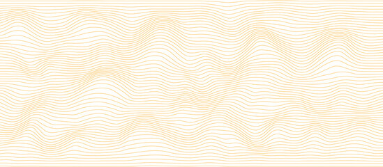background with abstract gold colored vector wave lines pattern