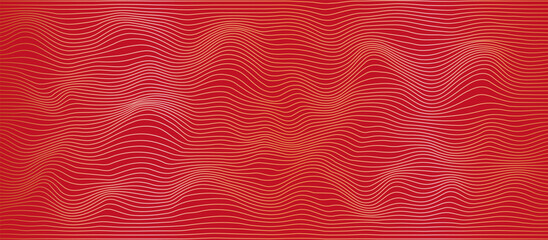 background with abstract red colored vector wave lines pattern