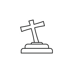 Rip Grave line icon. Headstone linear style sign for mobile concept and web design. Halloween tombstone outline vector icon. Symbol, logo illustration. Vector graphics