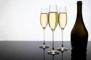 A glasses of champagne ready for a toast. 