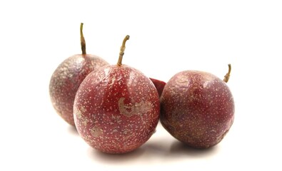 passion fruits on white background