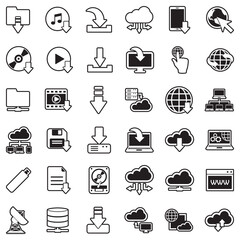 Download Icons. Line With Fill Design. Vector Illustration.
