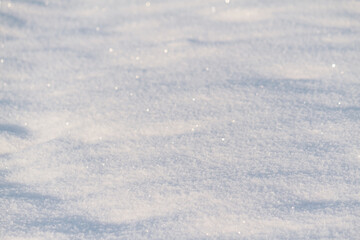Snow texture close view. Snow surface and texture.