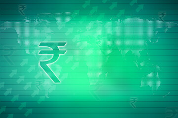 2d illustration rupee indian money rupay business background
