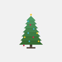 Flat design Christmas Tree, christmas item, Tree icon