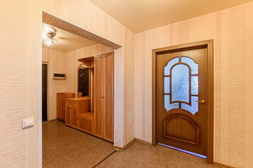 Russia, Moscow- May 06, 2020: interior room apartment modern bright cozy atmosphere. general cleaning, home decoration, preparation of house for sale