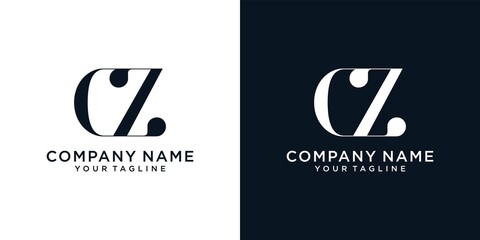 CZ or ZC initial letter logo design concept - obrazy, fototapety, plakaty