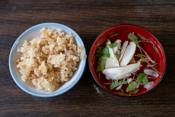 松茸ごはんとお吸い物
