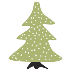 Abstract colored tree in the Scandinavian style. Cartoon vector illustration