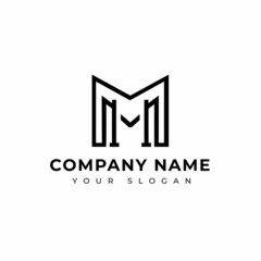 Letter MH logo design vector template