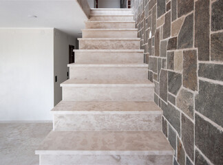 marble staircase in the  new stone house