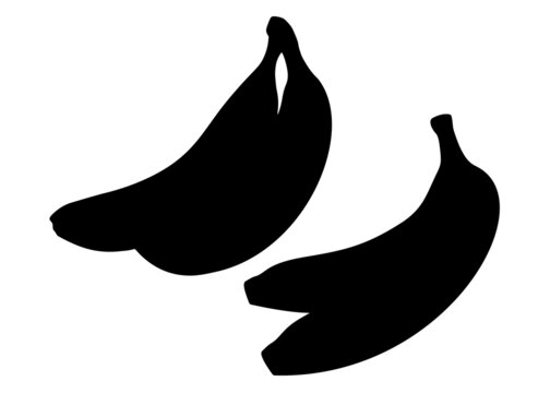 black bananas on white background clip art preview