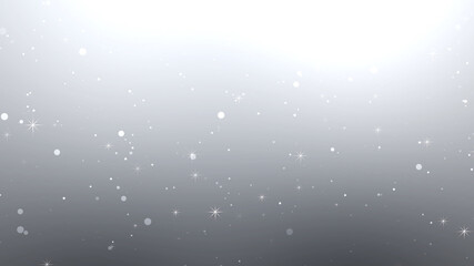 Shimmering Abstract White Festive Background with Bokeh and Stars