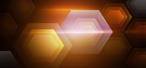 Abstract Technology hexagon design background. Digital futuristic