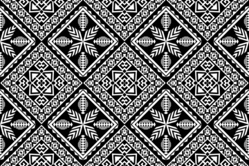 Beautiful geometric ethnic oriental art pattern traditional. Design for carpet,wallpaper,clothing,wrapping,batik,fabric,Vector illustration. Figure tribal embroidery style.