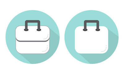 white Bag Icon on green and white background. Medical and healthy icons. doctor's tools Concept. fashion Concept.  Vector, illustration