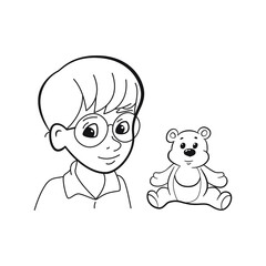 boy and teddy bear, Soft teddy stuffed, funny teddy bear