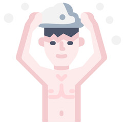 hair washing flat icon