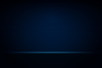 Blue abstract background. Spotlight effect on dark blue floor, room studio. Vector illustration.