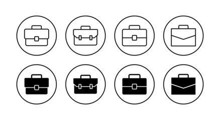 Briefcase icons set. suitcase sign and symbol. luggage symbol.