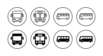 Bus icons set. bus sign and symbol