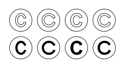 Copyright icons set. copyright sign and symbol