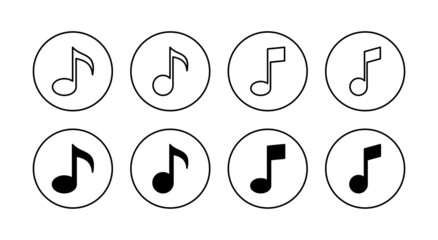 Music icons set. note music sign and symbol