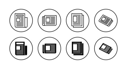 Newspaper icons set. news paper sign and symbolign