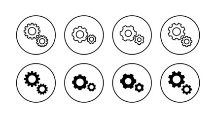 Setting Icons set. Cog Settings sign and symbol. Gear Sign