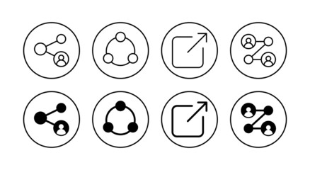 Share icons set. Sharing sign and symbol