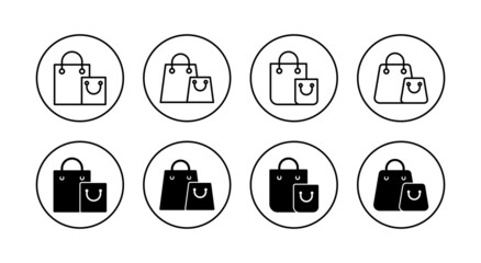 Shopping bag icons set. shopping sign and symbol