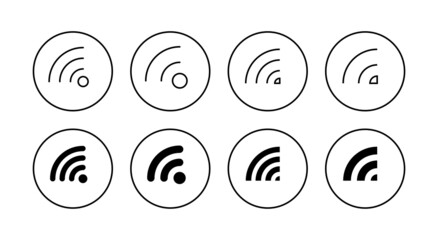 Wifi icons set. signal sign and symbol. Wireless  icon