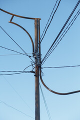 A post and wires on it.
