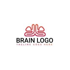 Brain logo template in vector iconic and simple