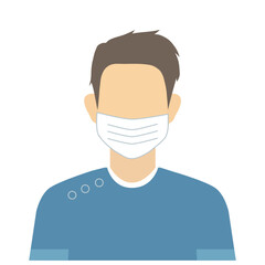 正面を向いたマスクをしている医師の男性