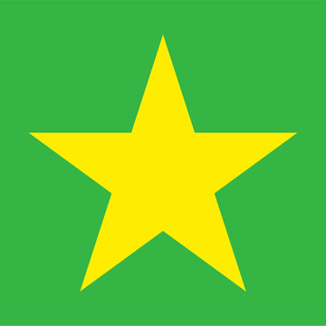 Star symbol, vector icon yellow and green
