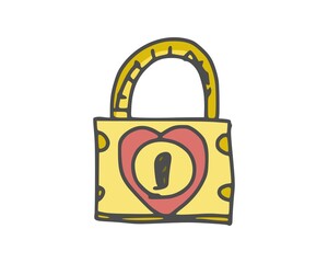 door lock antique golden simple drawing picture new