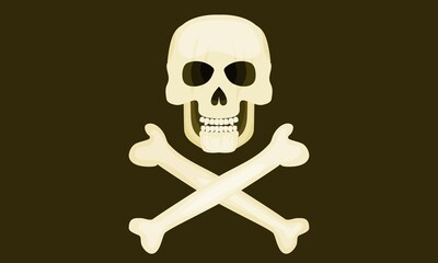 skull and bones pirate badge. flat style picture