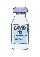 Corona virus vaccine bottle deadly. picture sketch