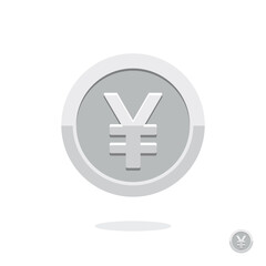 Yen sign icon. Currency sign. Silver coin. Yuan coin icon. World economics. Money symbol. Bank payment symbol. Japanese yen currency symbol. Currency exchange. Yen money. Financial operations. Cash 