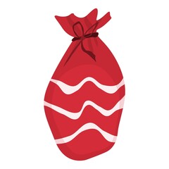 red gift bag tied. illustration flat style picture