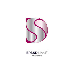 Obraz premium DS letter logo design template for brand or company and other