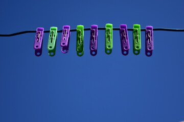 clips on a blue background